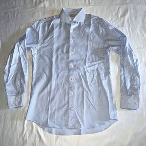 Suitsupply Traveler Men's Blue Stripe Dress Shirt Size 42 / 16.5 Extra Slim Fit